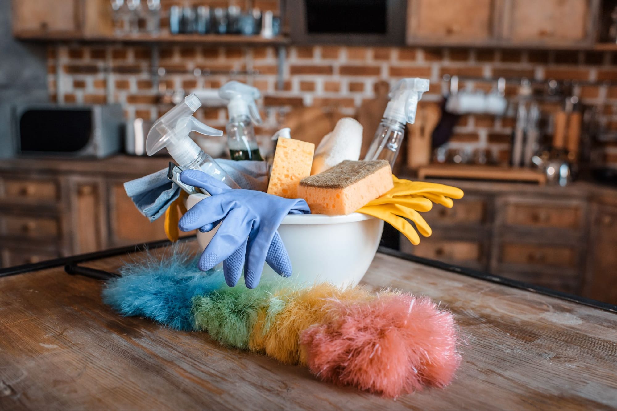 multiple cleaning supplies